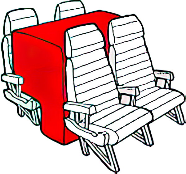2 Seat Seatpack Aircraft Stowage Converter
